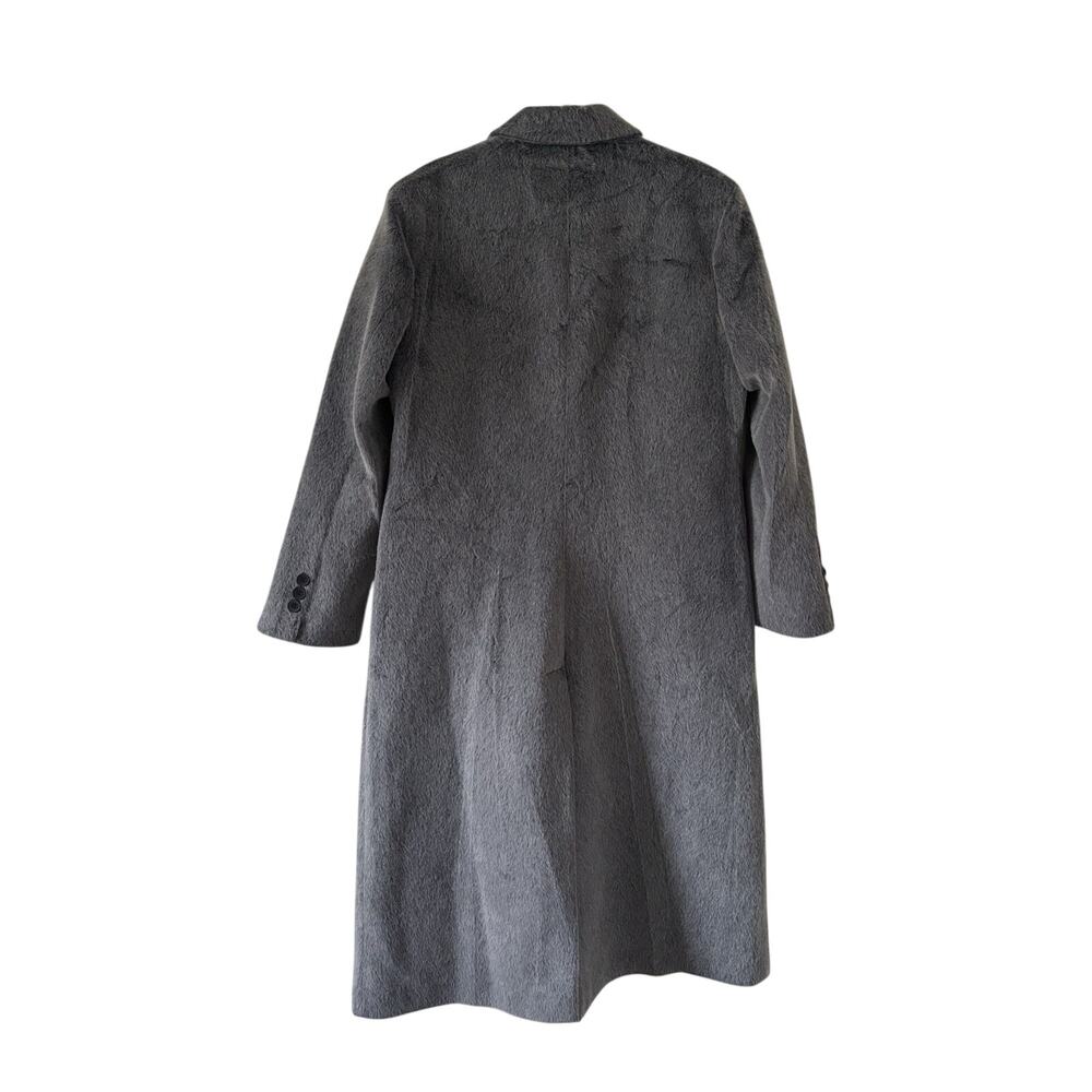 Gray Faux Fur Coat Women Luxury Soft Plush Jacket Elegant Outerwear - Picture 9 of 11